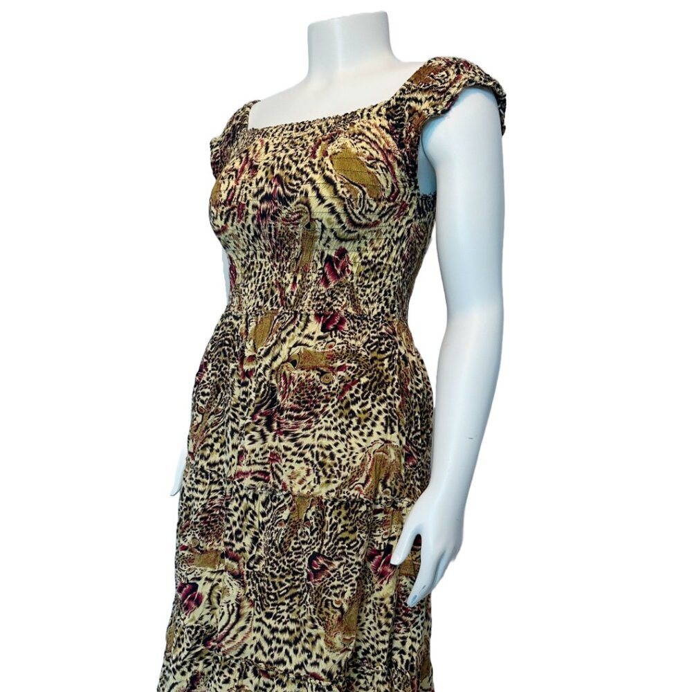 Leopard Print Knee-Length Strech Dress (M)